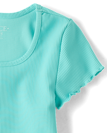 T-shirt côtelé texturé à séchage rapide pour filles