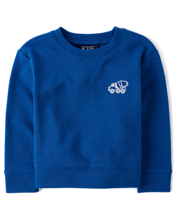 Baby And Toddler Boys Embroidered Construction Vehicle French Terry Sweatshirt