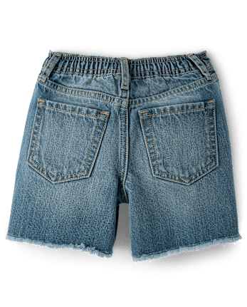 Girls Ripped Relaxed Denim Midi Shorts