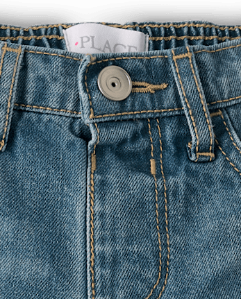 Girls Ripped Relaxed Denim Midi Shorts