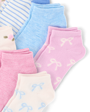 Toddler Girls 3D Floral Midi Socks 2-Pack - SOFT WHITE