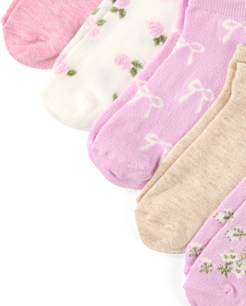 Girls Floral Ankle Socks 10-Pack