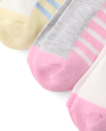 Girls Colorblock Cushioned Ankle Socks 10-Pack