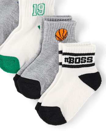Lot de 6 paires de chaussettes de sport rembourrées mi-mollet pour petits garçons