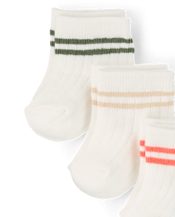 Lot de 6 paires de chaussettes mi-longues rayées pour bébé garçon