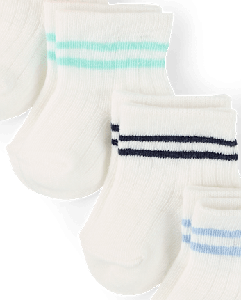 Lot de 6 paires de chaussettes mi-longues rayées pour bébé garçon