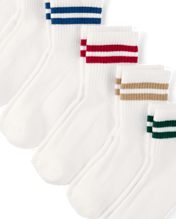 Boys Striped Cushioned Midi Socks 6-Pack