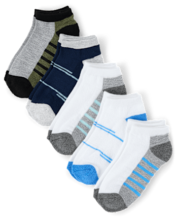 Boys Colorblock Cushioned Ankle Socks 10-Pack