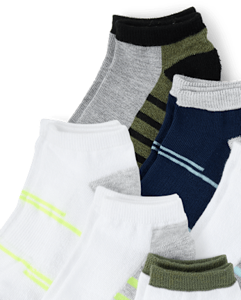 Boys Colorblock Cushioned Ankle Socks 10-Pack