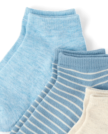 Boys Striped Ankle Socks 6-Pack