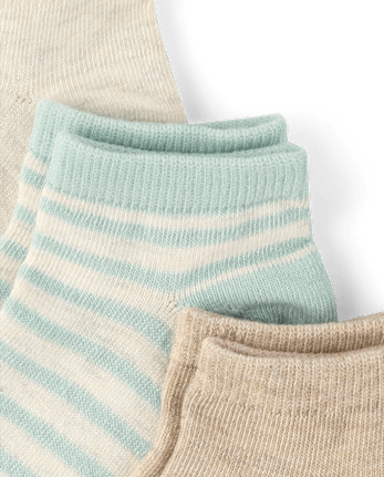 Boys Striped Ankle Socks 6-Pack