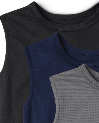 Boys Quick Dry Mesh Muscle Tank Top 3-Pack