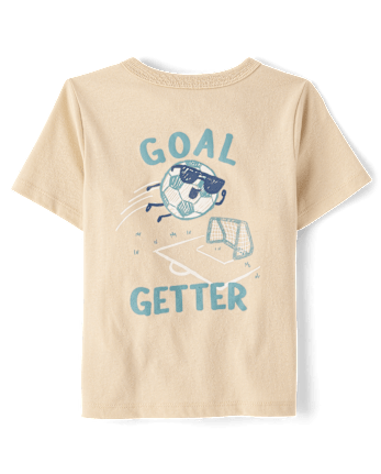 Baby And Toddler Boys Goal Getter Soccer Front And Back Graphic Tee