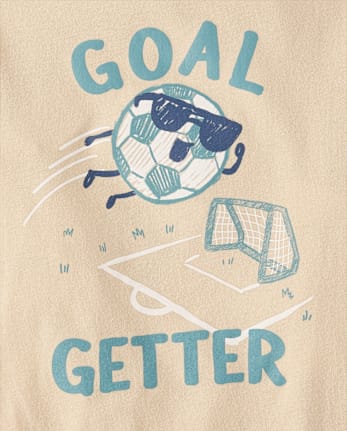 Baby And Toddler Boys Goal Getter Soccer Front And Back Graphic Tee