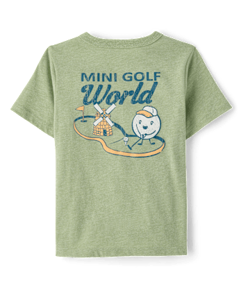 Baby And Toddler Boys Mini Golf World Front And Back Graphic Tee