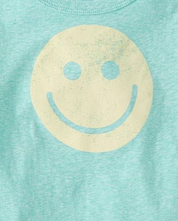 Baby And Toddler Boys Marled Happy Face Graphic Tee