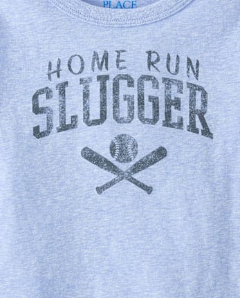 Baby And Toddler Boys Marled Home Run Slugger Baseball Graphic Tee