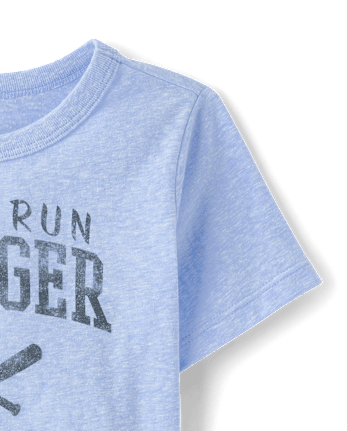 Baby And Toddler Boys Marled Home Run Slugger Baseball Graphic Tee
