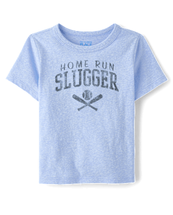 Baby And Toddler Boys Marled Home Run Slugger Baseball Graphic Tee