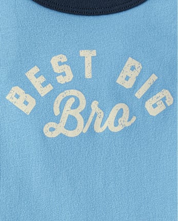 Baby And Toddler Boys Best Big Bro Graphic Ringer Tee