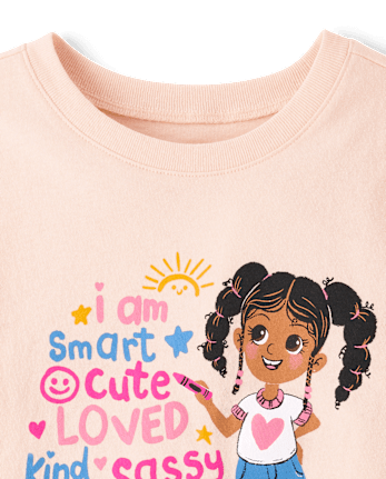 Baby And Toddler Girls Positive Words Graphic Tee