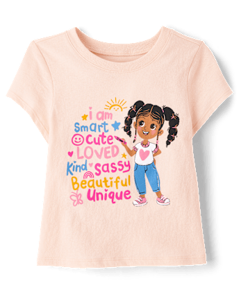 Baby And Toddler Girls Positive Words Graphic Tee
