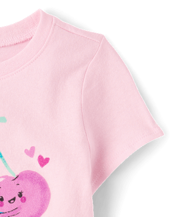 Baby And Toddler Girls Cherries Bicycle Graphic Tee