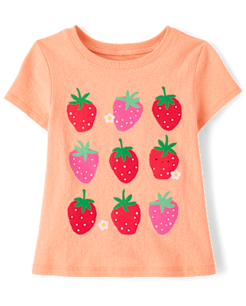 Baby And Toddler Girls Strawberries Graphic Tee