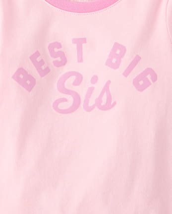 Baby And Toddler Girls Best Big Sis Graphic Ringer Tee