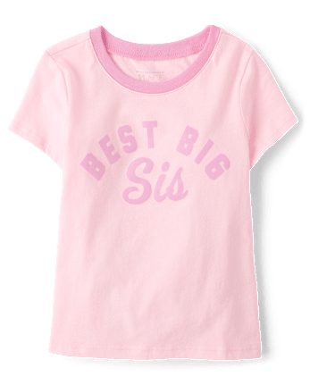 Baby And Toddler Girls Best Big Sis Graphic Ringer Tee