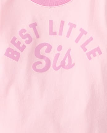 Baby And Toddler Girls Best Little Sis Graphic Ringer Tee