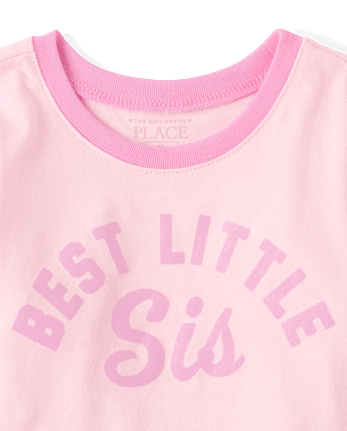 Baby And Toddler Girls Best Little Sis Graphic Ringer Tee