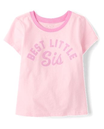 Baby And Toddler Girls Best Little Sis Graphic Ringer Tee
