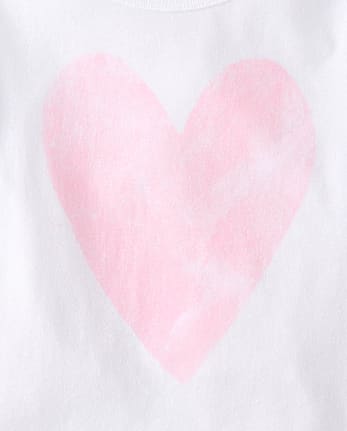 Baby And Toddler Girls Marled Heart Relaxed Graphic Tee