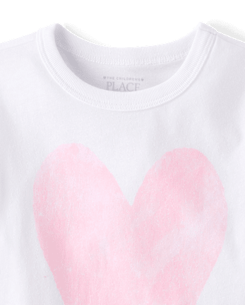 Baby And Toddler Girls Marled Heart Relaxed Graphic Tee