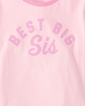 Girls Best Big Sis Graphic Ringer Tee