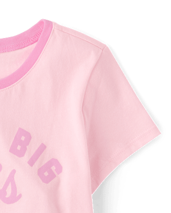 T-shirt graphique à col rond « Meilleure grande sœur » pour filles