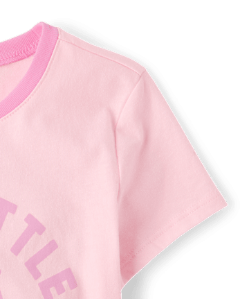 Girls Best Little Sis Graphic Ringer Tee