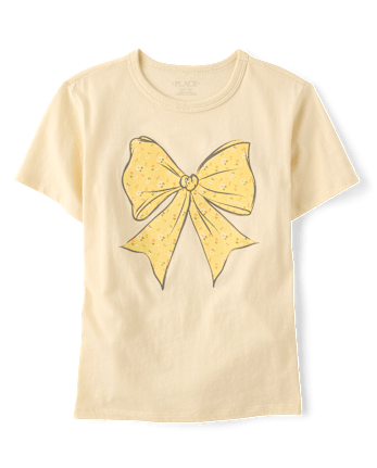 T-shirt graphique décontracté à nœud floral pour filles