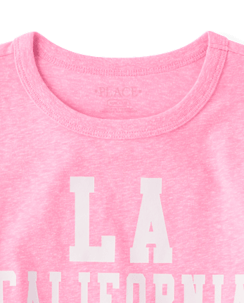 Girls Marled LA California Vibes Oversized Graphic Tee