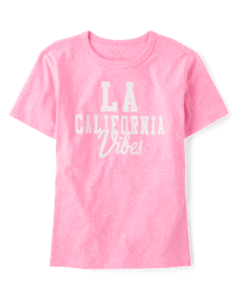 Girls Marled LA California Vibes Oversized Graphic Tee