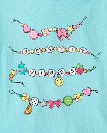 Girls Charm Bracelet Graphic Tee