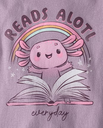 Girls Reads Alotl Graphic Tee