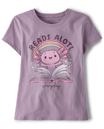 Girls Reads Alotl Graphic Tee