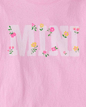 T-shirt graphique mini fleuri pour filles, maman et moi