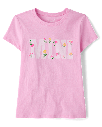 T-shirt graphique mini fleuri pour filles, maman et moi