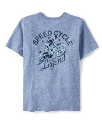 Boys Super Cycle Legend Front And Back Graphic Tee