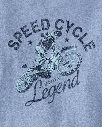 Boys Super Cycle Legend Front And Back Graphic Tee