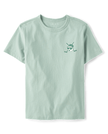 Boys Golf Tee Time Front And Back Graphic Tee