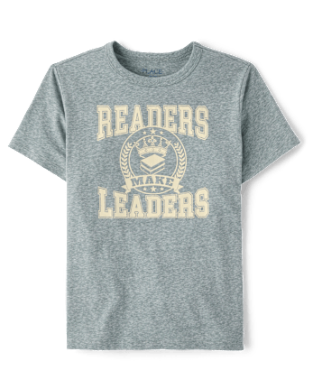 Boys Marled Readers Make Leaders Graphic Tee